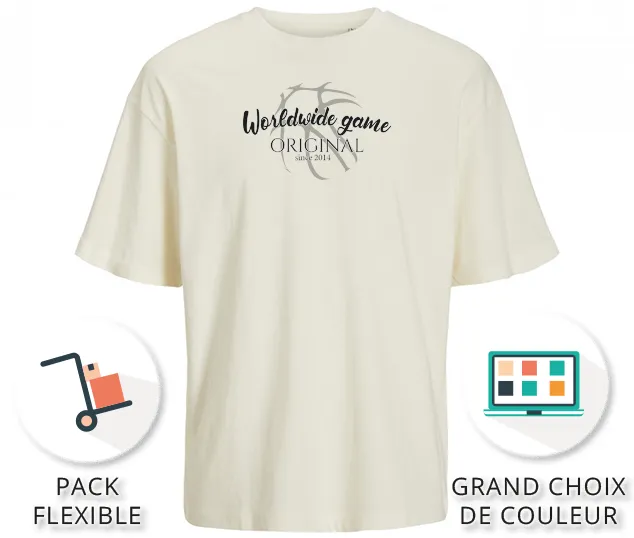 Tee-shirt JACK & JONES over size Pack 10 pcs