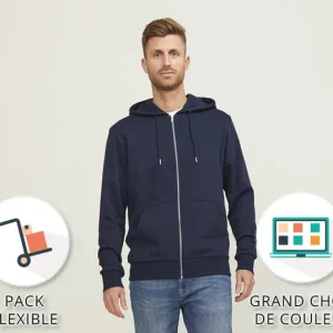 Sweat à capuche zippé unisexe JACK & JONES Unisex 300 gr Pack 10 pcs